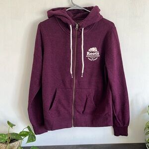 Roots burgandy full zip hoody in size medium.